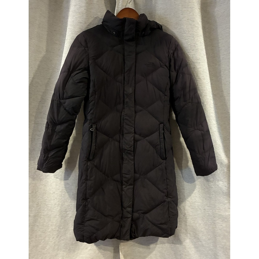 The‎ North Face Women's Black Hooded Down Puffer 500 Coat Long Size Small